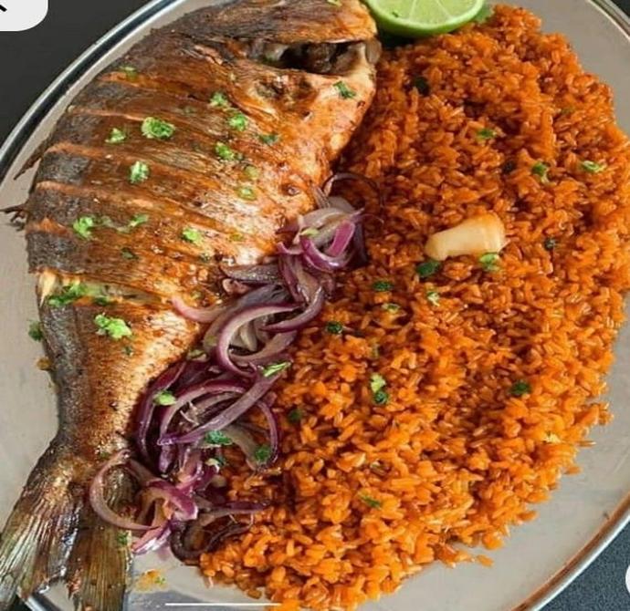 tilapia fish and jollof rice