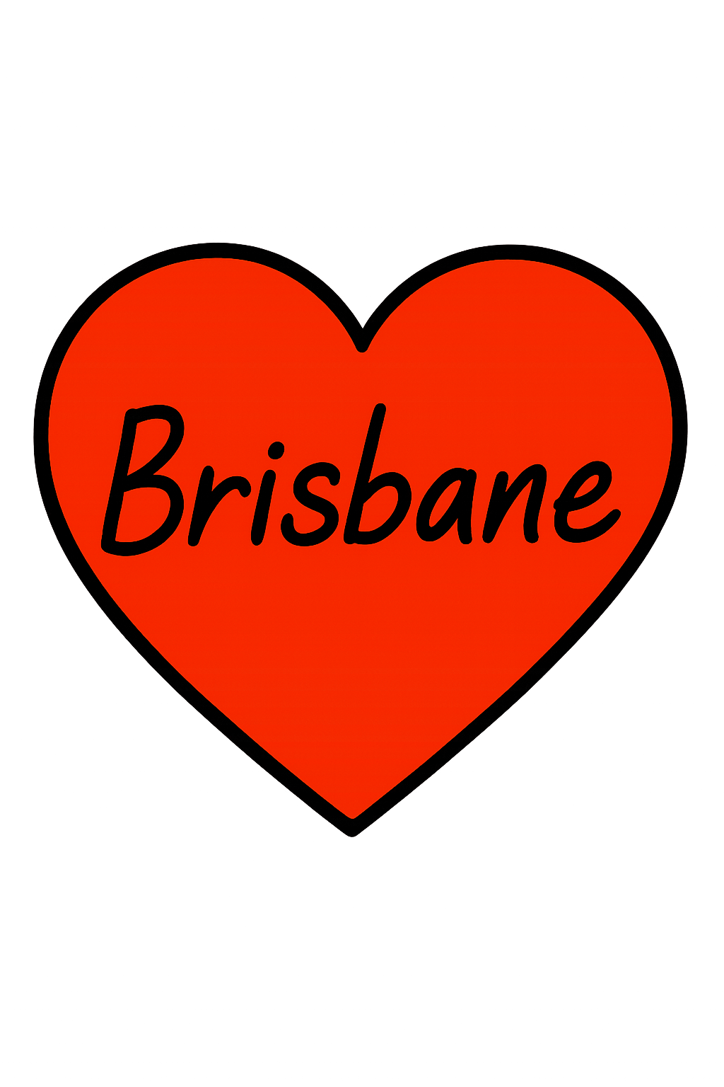 A love heart with "Brisbane" in the middle.