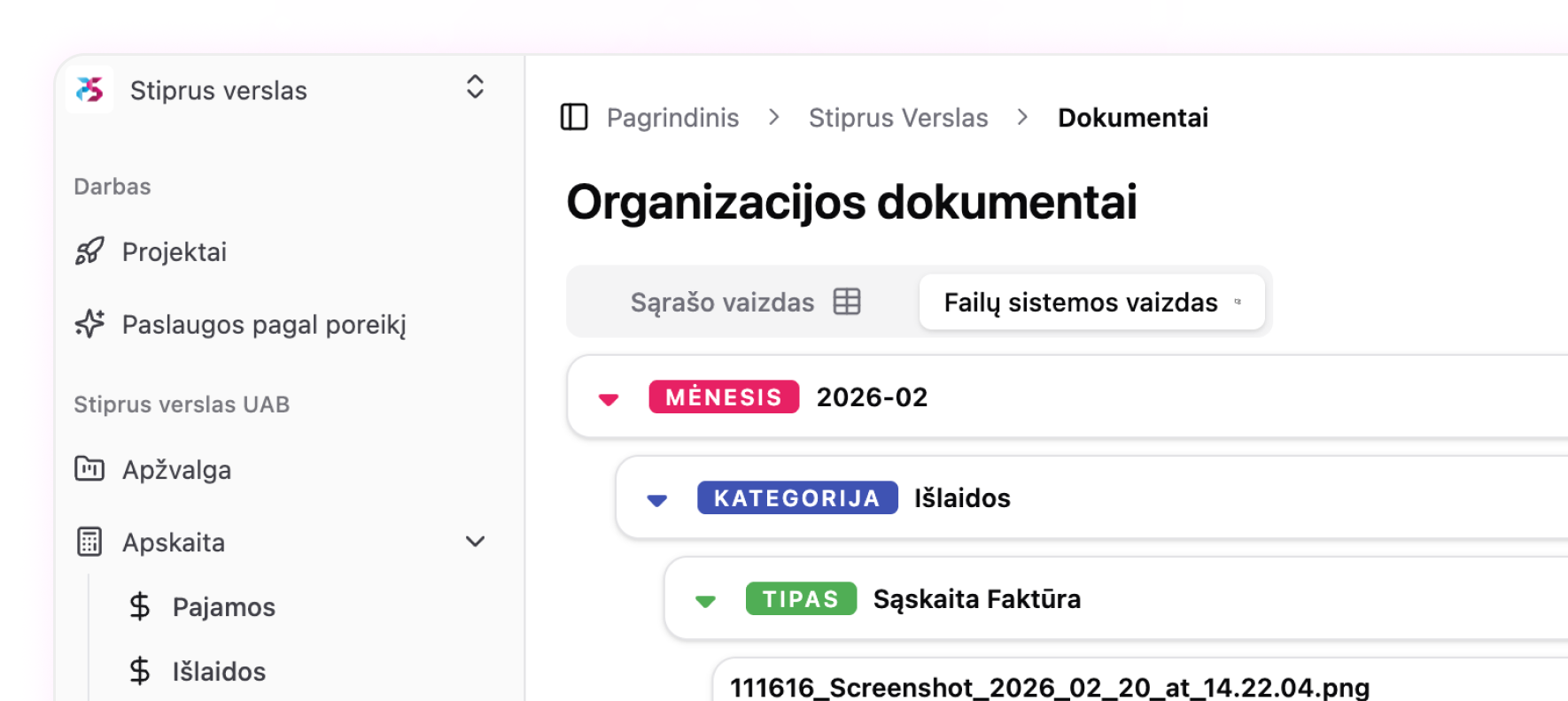 Automatinis sąskaitų valdymo portalas