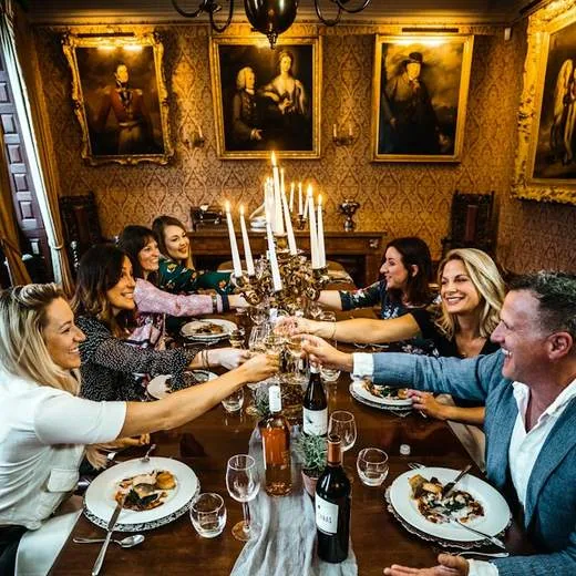 Friends sharing dinner