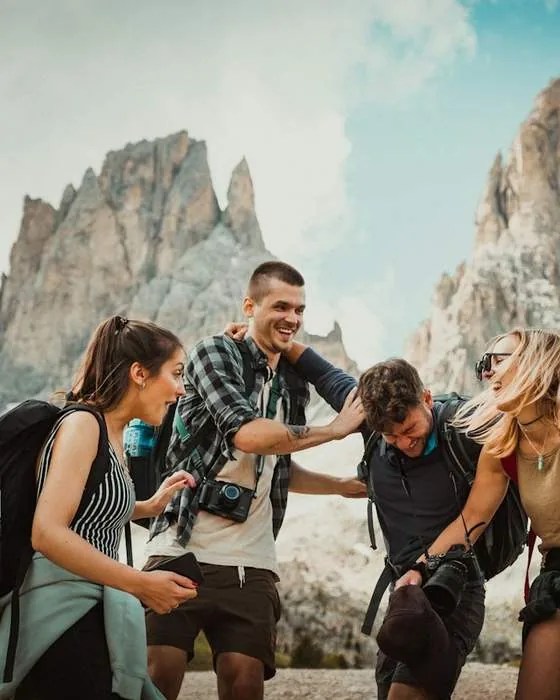 Friends on a hike
