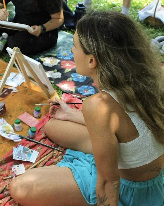 Two people painting together