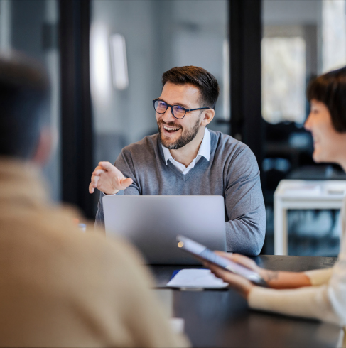 Image of inspired man in tech environment. Ladd Partners