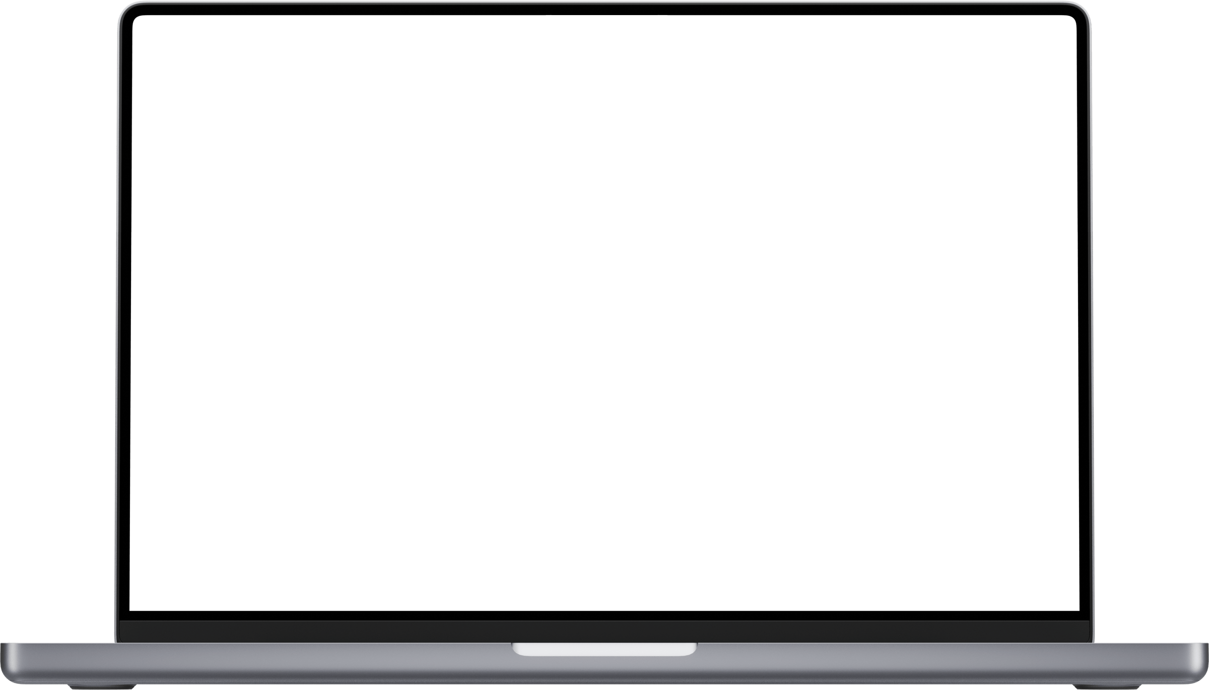 Front view of a closed silver-gray laptop with a black screen.