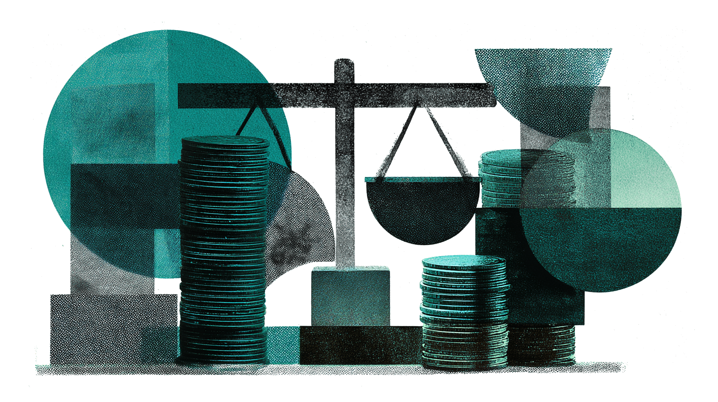 Fictieve meerwaarde EMVI - weegschaal kwaliteit en prijs illustratie