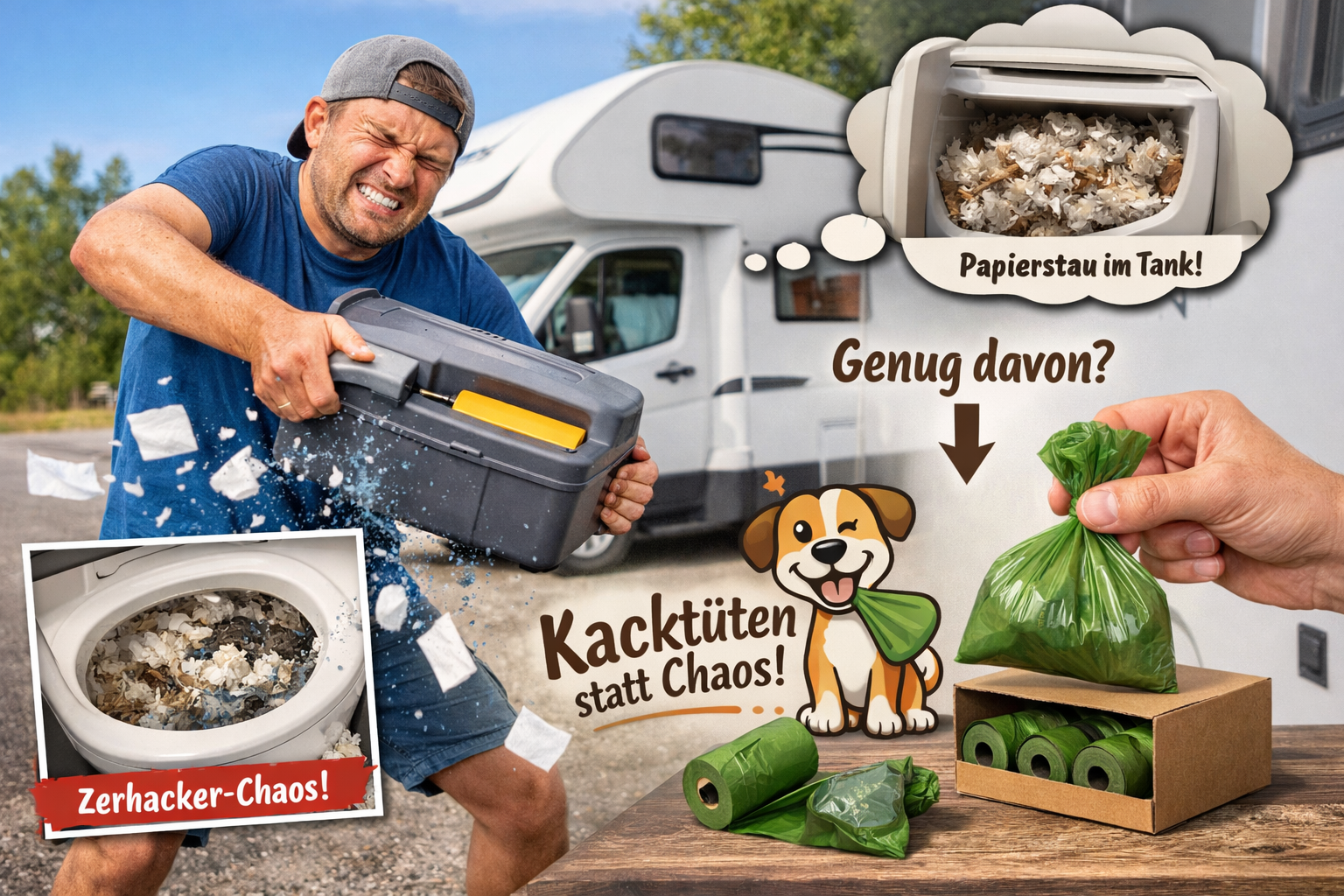 WC-Papier im Wohnmobil sorgt oft für Probleme. Kassettentoilette oder Zerhackertoilette – hier liest du ehrlich, wie du Sauereien vermeidest.