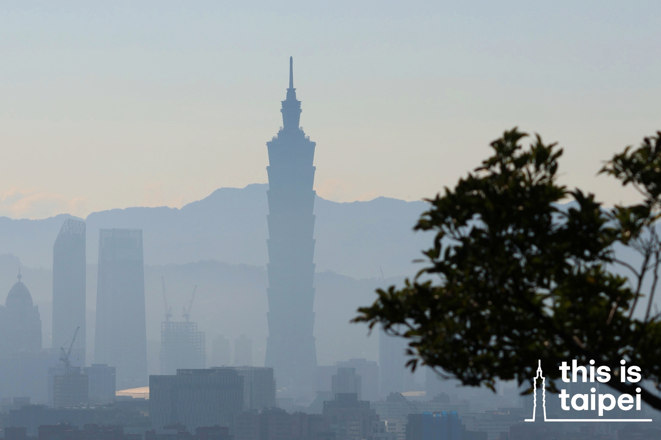 The view of Taipei 101 from Jiantan Mountain. (Photo by JT, February 2026 / © This Is Taipei)