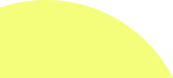 Partial large yellow semicircle shape on a white background.
