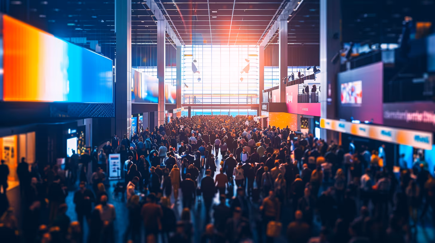 image of a music festival with vibrant colorful smoke
