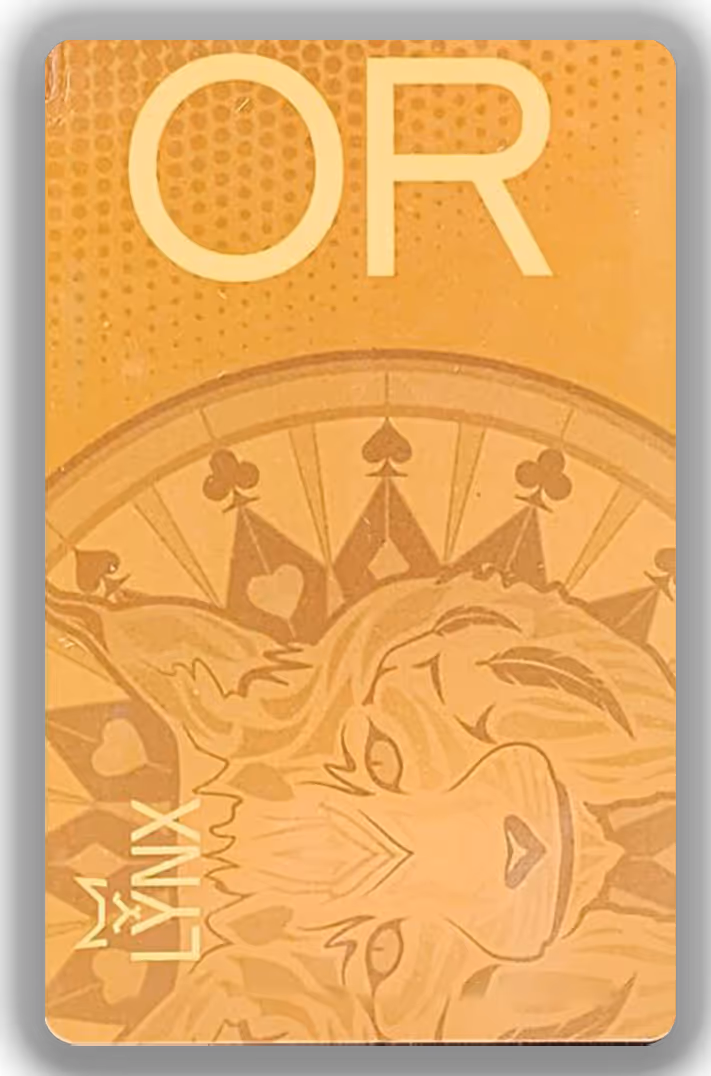 OR gold VIP membership card

