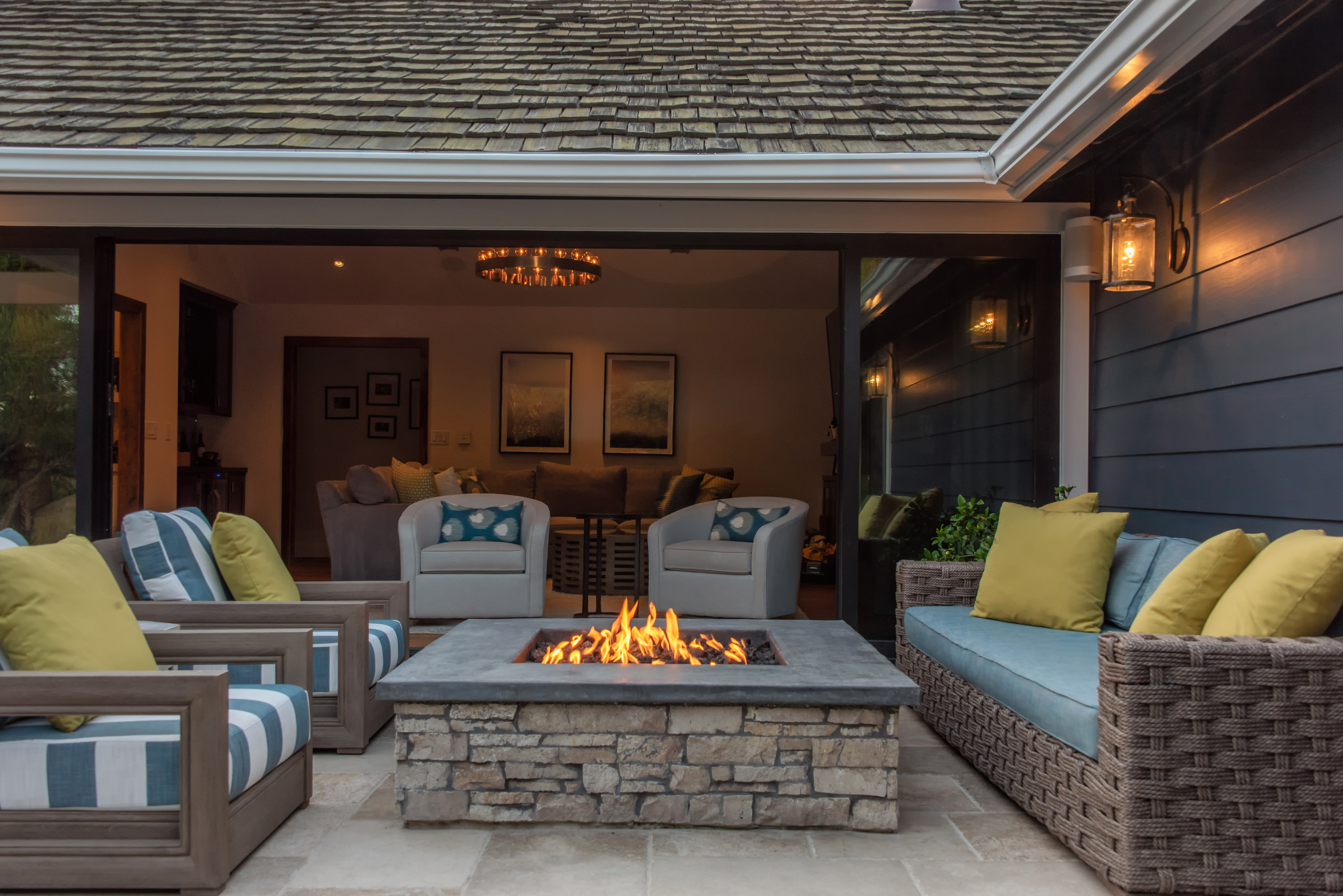 firepit sitting area