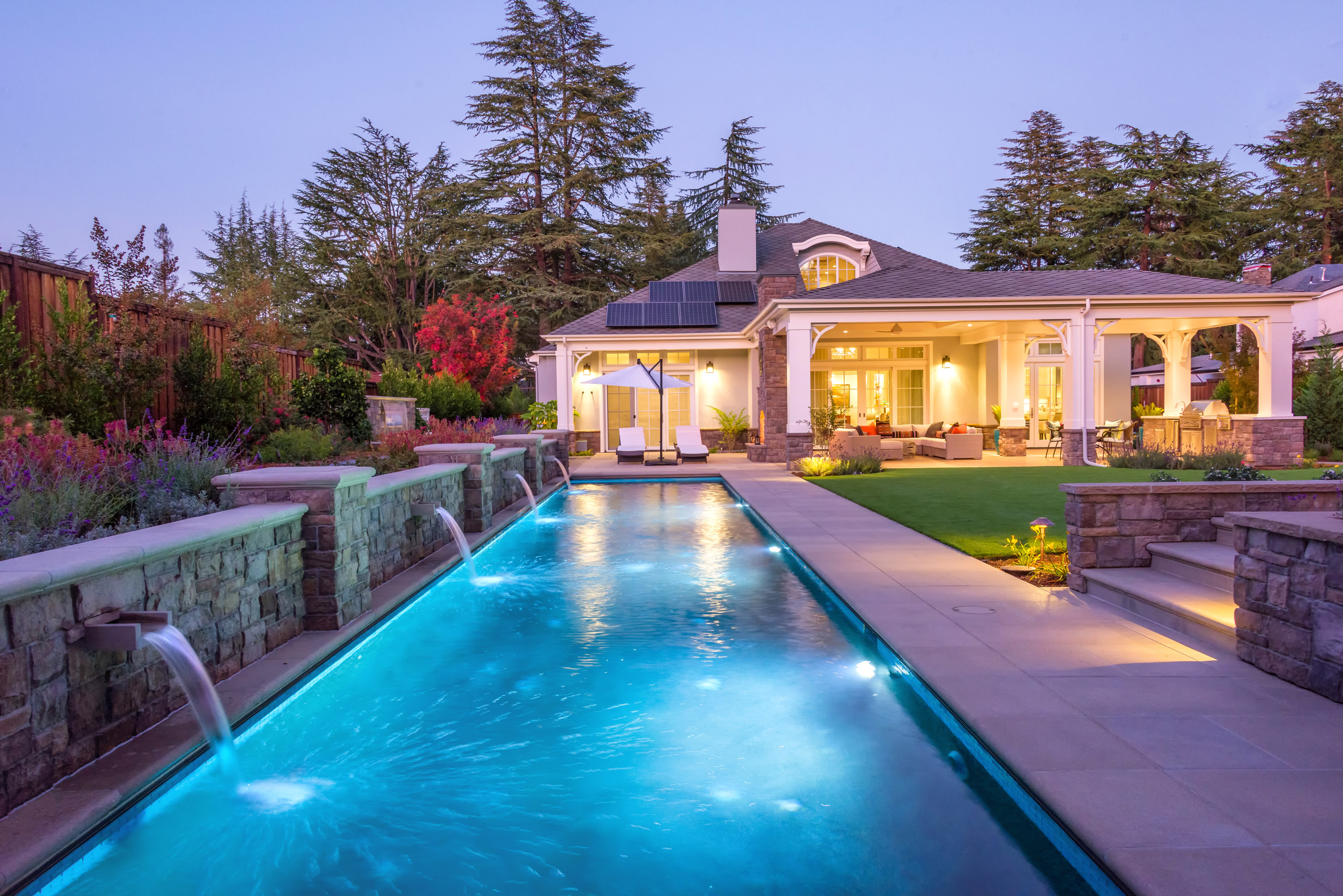 swimming pool night