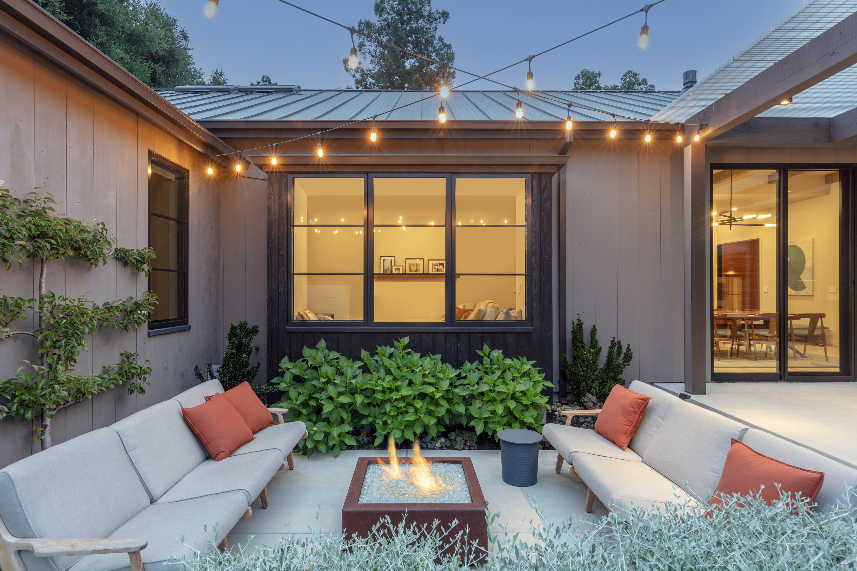 firepit sitting area