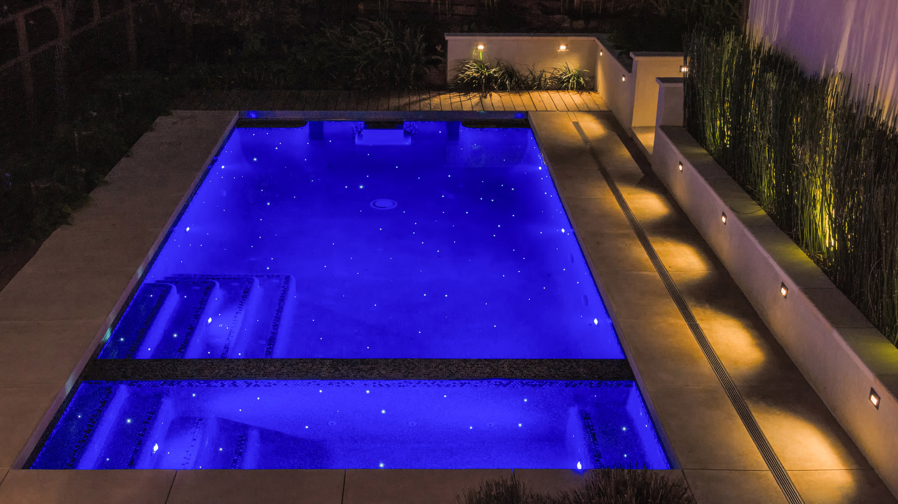 swimming pool evening