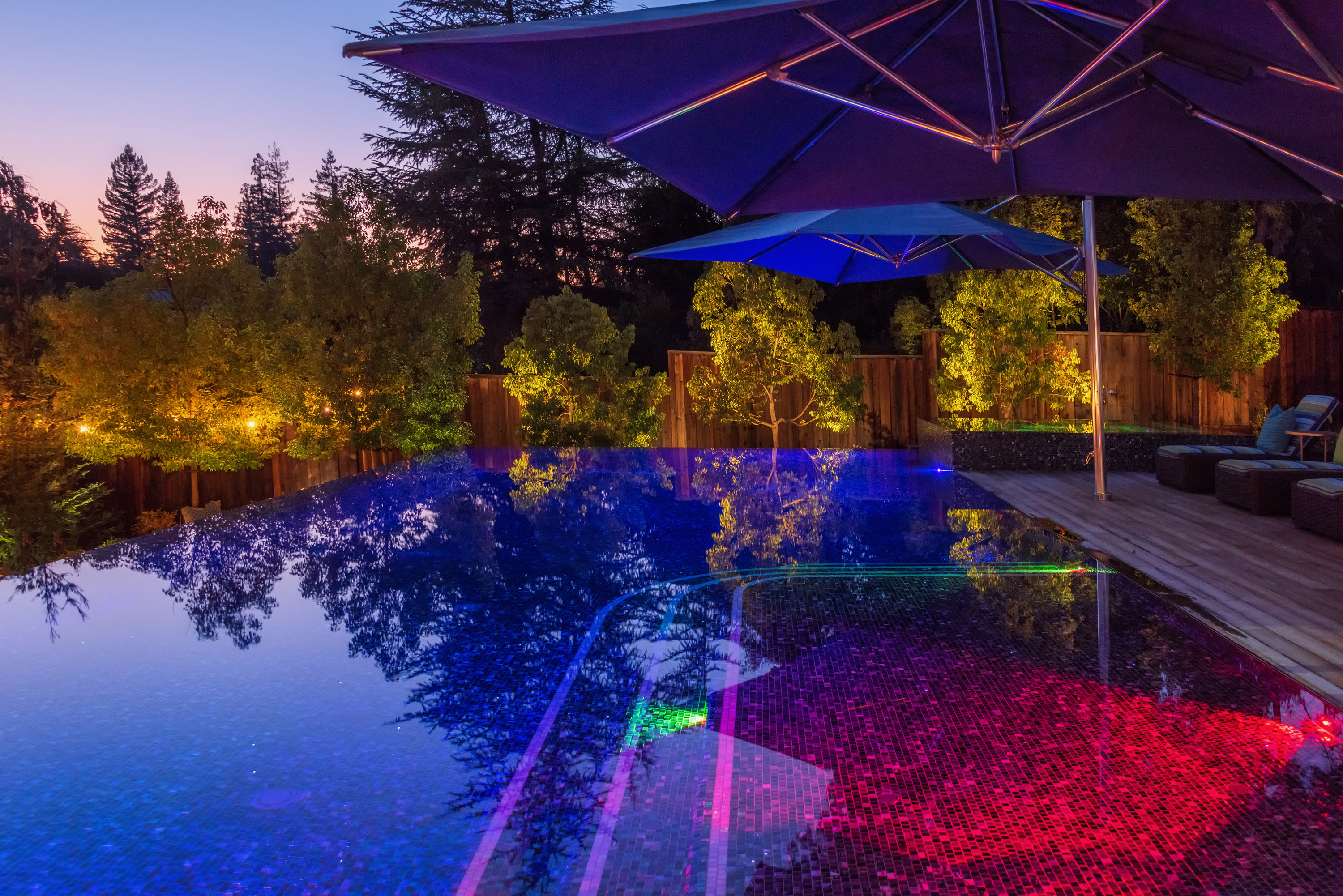swimming pool evening