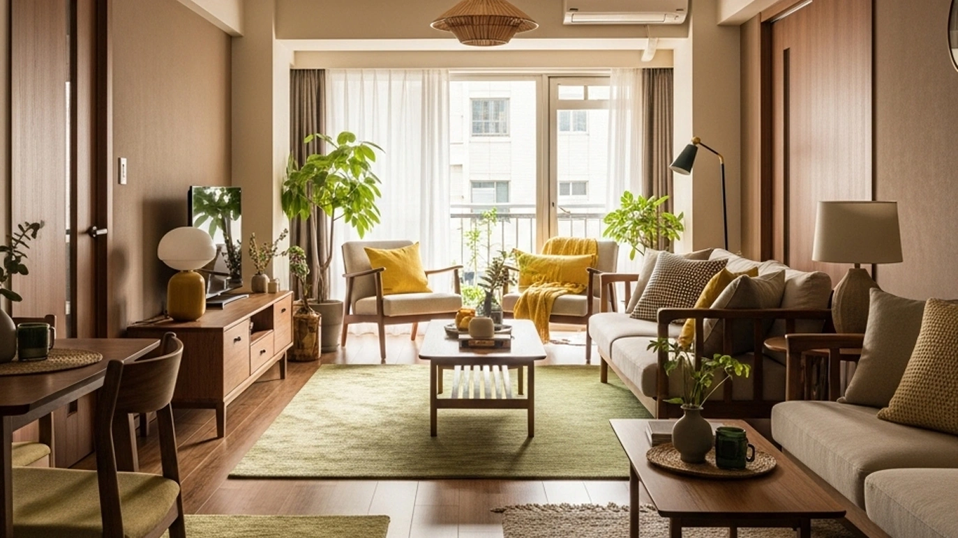 tidy and cozy living room