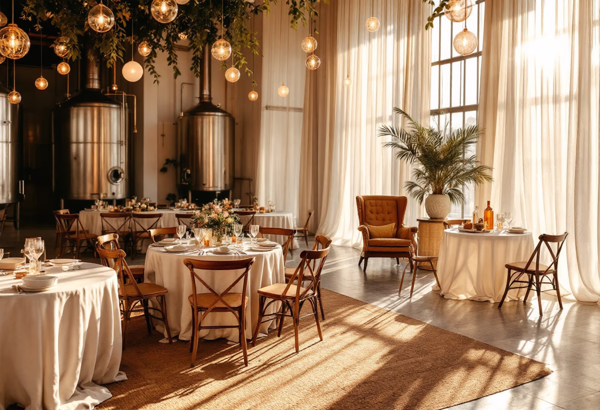 image of event setup at distillery