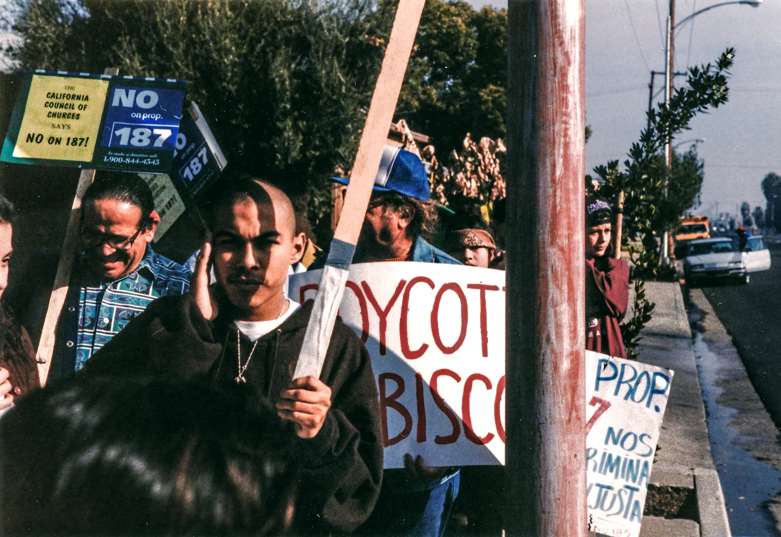 People protesting California Proposition 187, Fresno, 1994