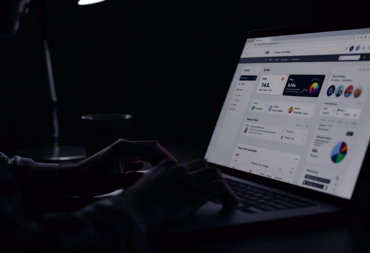 interface image of employee interacting with hr software