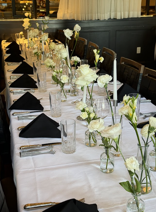 modern birthday party setup