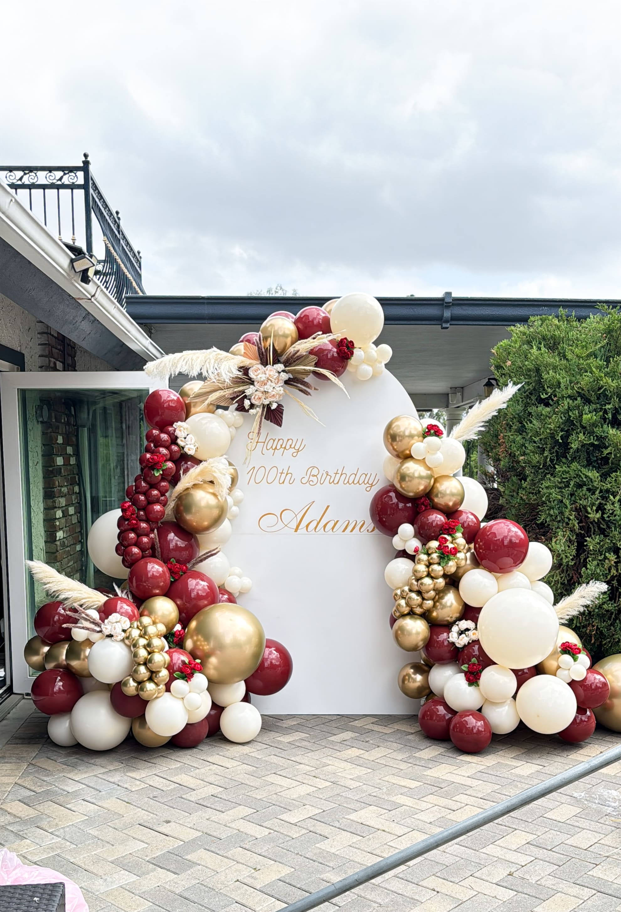modern birthday party setup