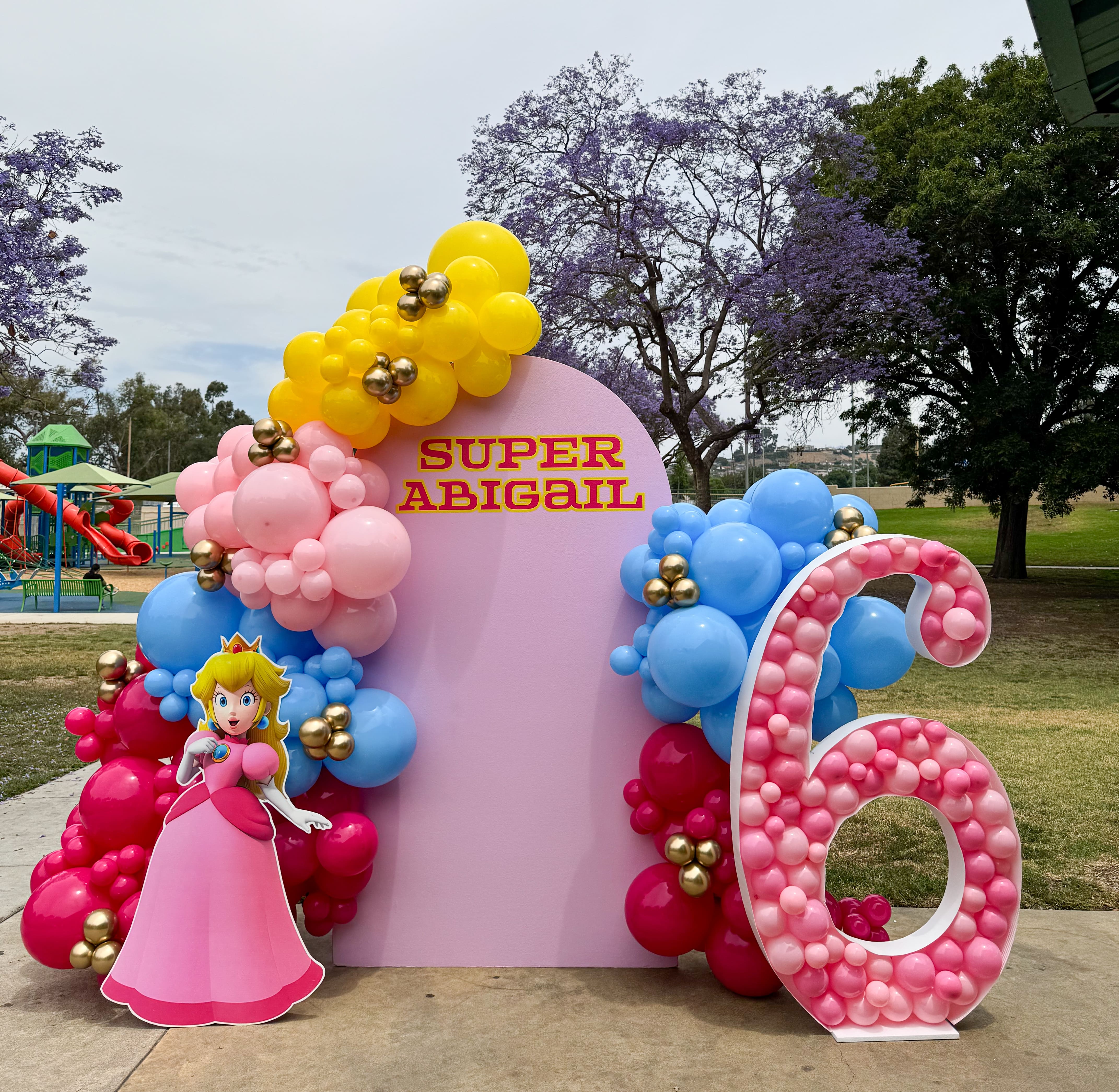 modern birthday party setup