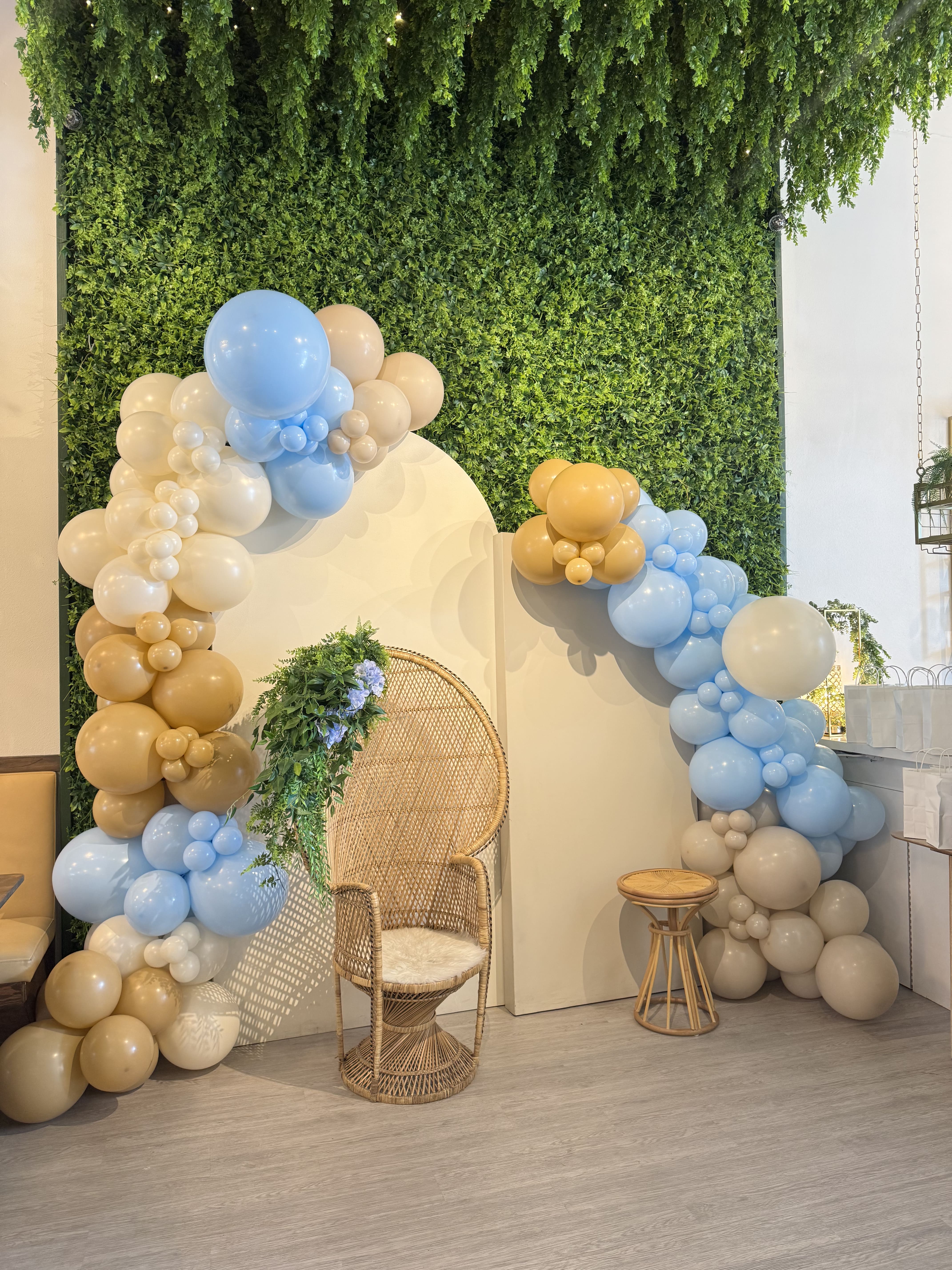 modern birthday party setup