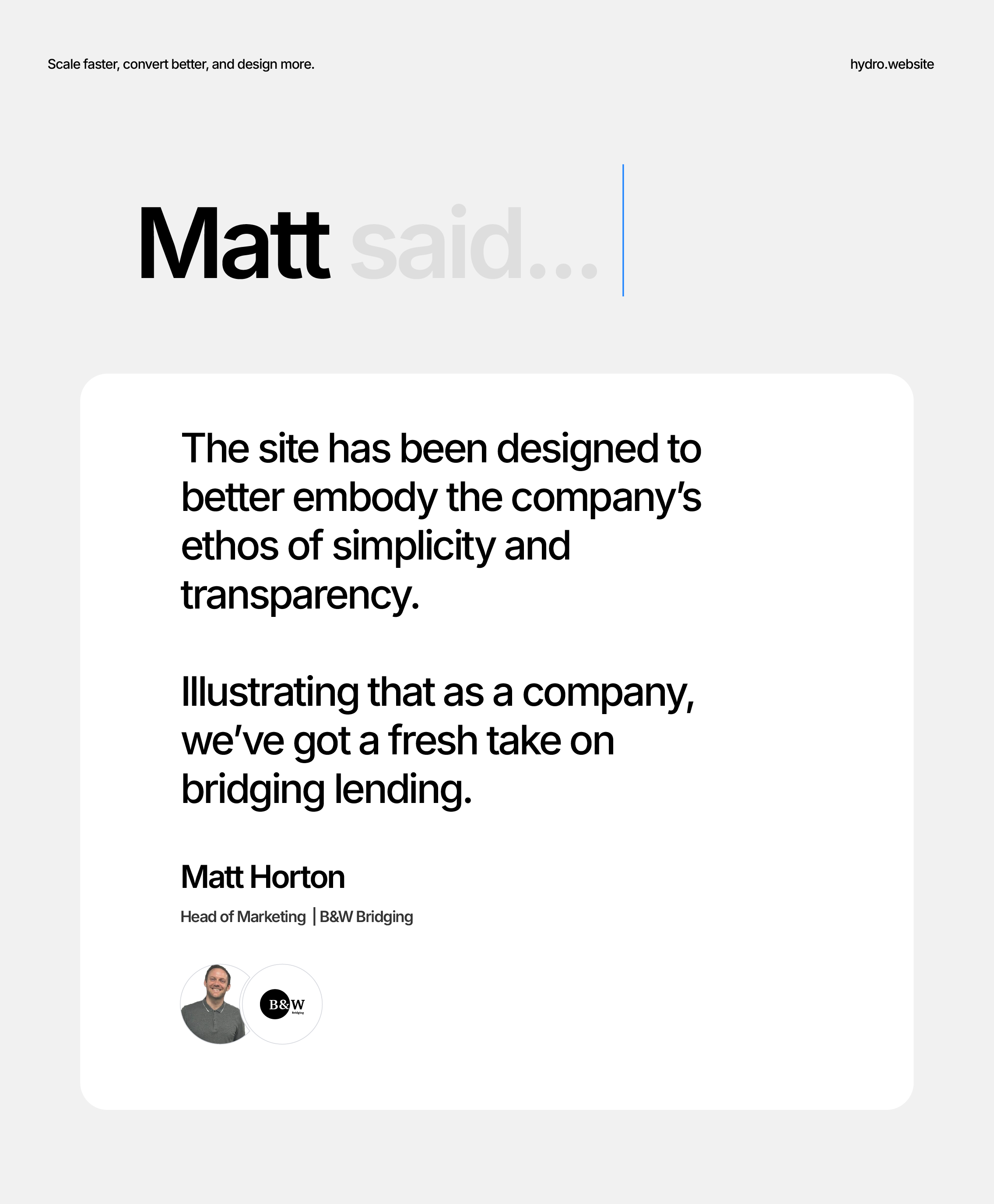 hydro website client reviews