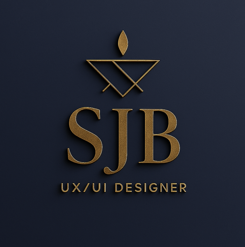 Personal logo reading: SJB UX/UI Designer