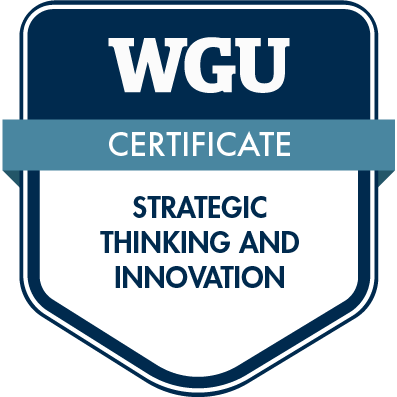 WGU Strategic Thinking and Innovation Certificate Badge