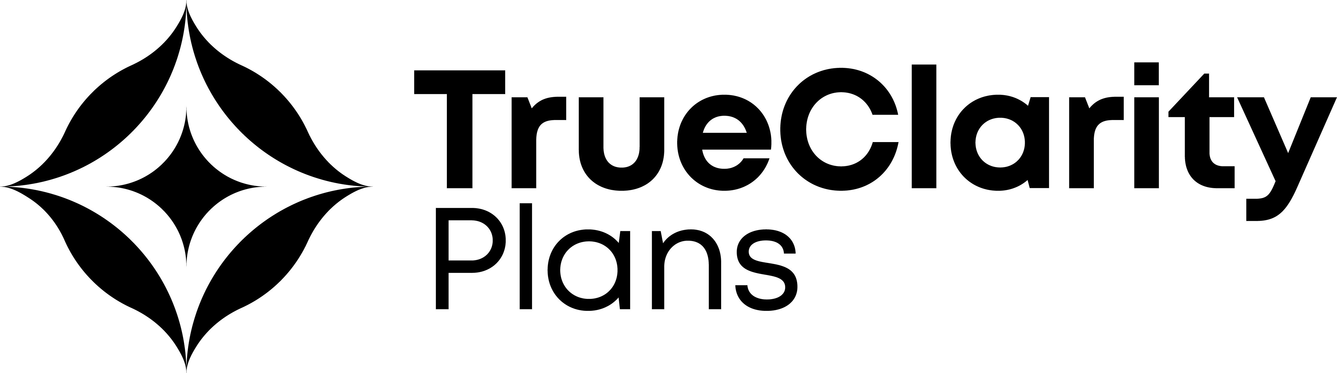 TrueClarity Plans logo with geometric diamond-shaped black and white icon