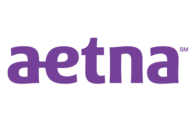 Aetna logo in purple on white background
