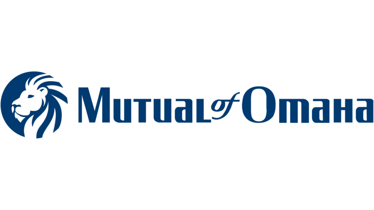 Mutual of Omaha logo with blue lion emblem and company name