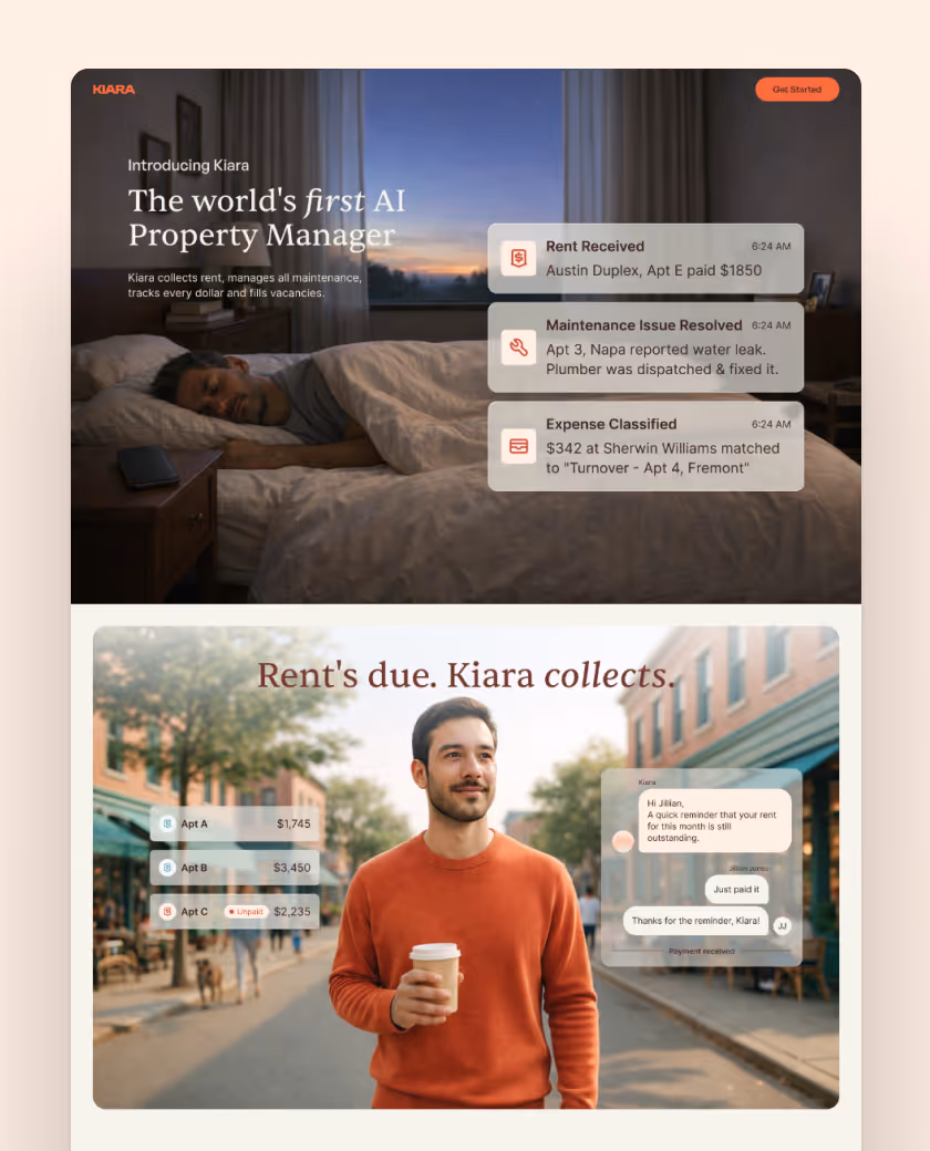 Website homepage for SketchPro featuring a modern house rendering, AI design assistant interface, and text promoting instant renders and AI-powered design tools.
