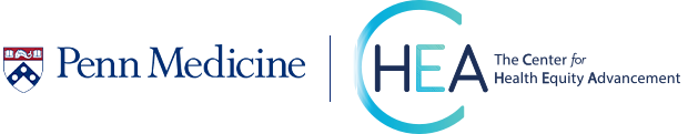 A logo for Penn Medicine Center for Health Equity Advancement