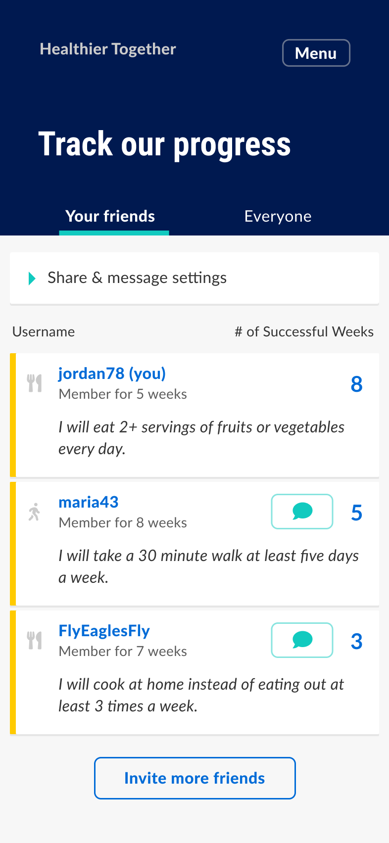 A design for a mobile app for reducing the risk of cancer by making small changes.