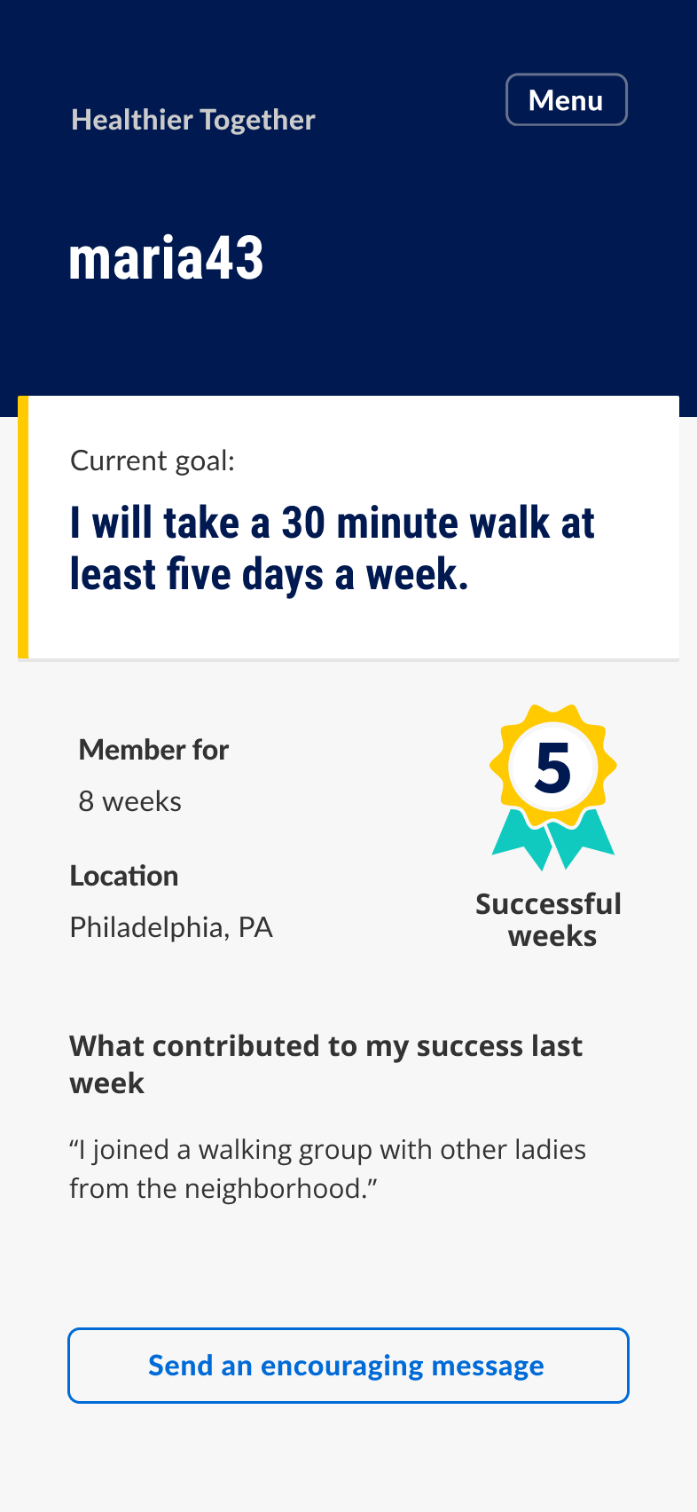 A design for a mobile app for reducing the risk of cancer by making small changes.