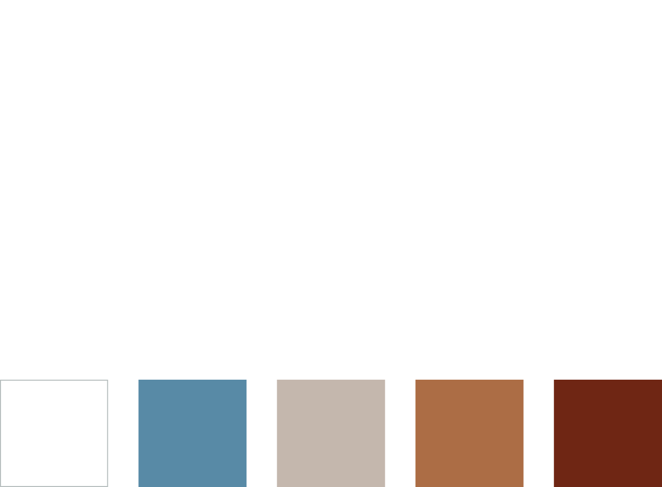 A typography sample, a color palette with blues and browns, and notes on the inspiration for the design of a wellness app.