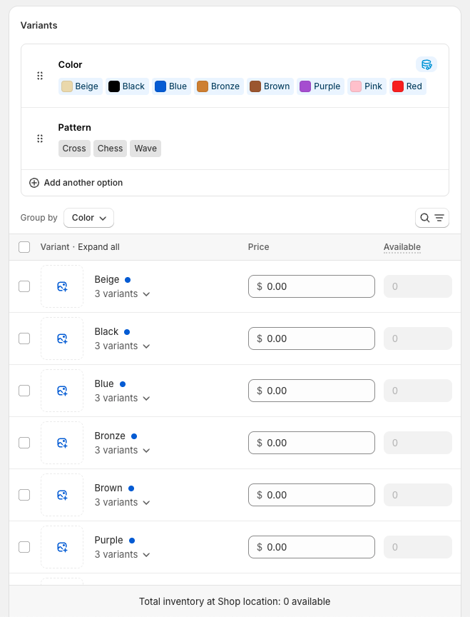 Shopify Plus B2B Multiple Variant Creation