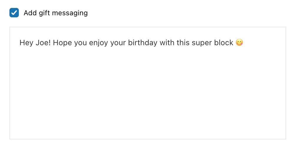 Shopify Plus B2B Checkout Blocks Gift Messaging Block