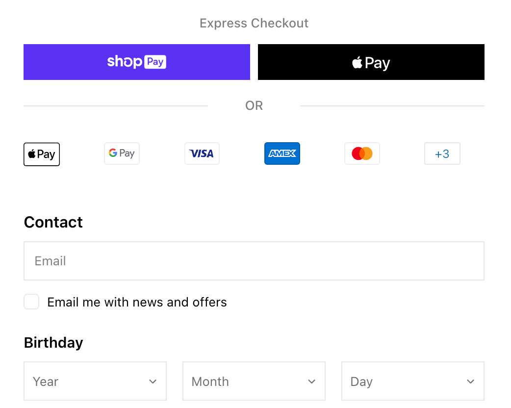 Shopify Plus B2B Checkout Blocks Birthday Field