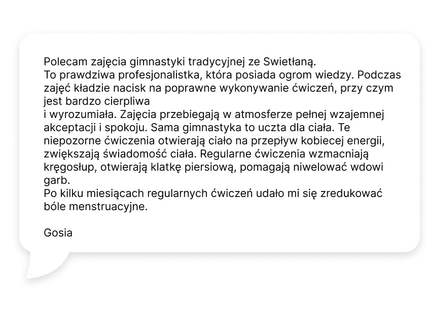 Opinia na temat zajęć gimnastyki tradycyjnej (słowiańskiej)
