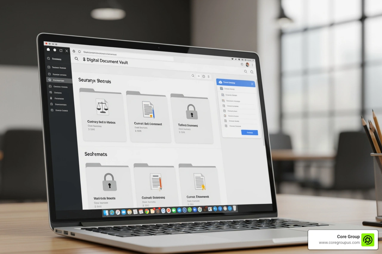 Secure digital storage for business legal documents