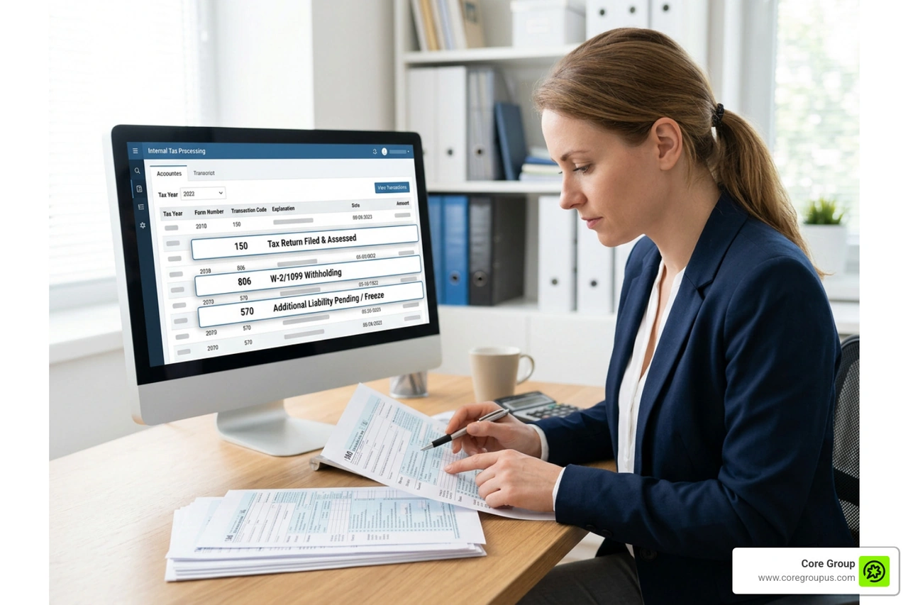 IRS tax forms and documents representing the master file processing system IRS tax forms and documents representing the master file processing system