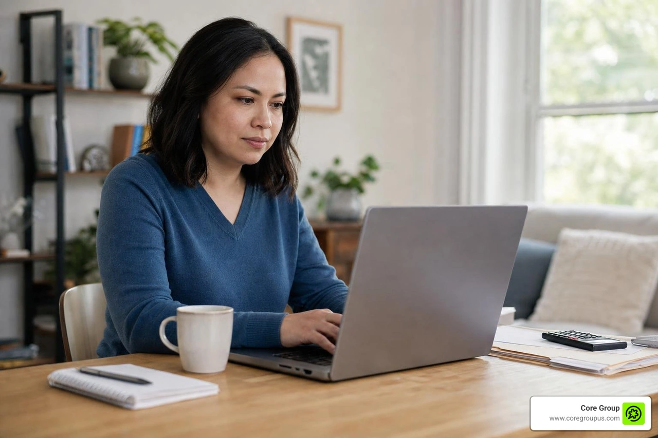 Taxpayer securely logging into IRS online account portal Taxpayer securely logging into IRS online account portal