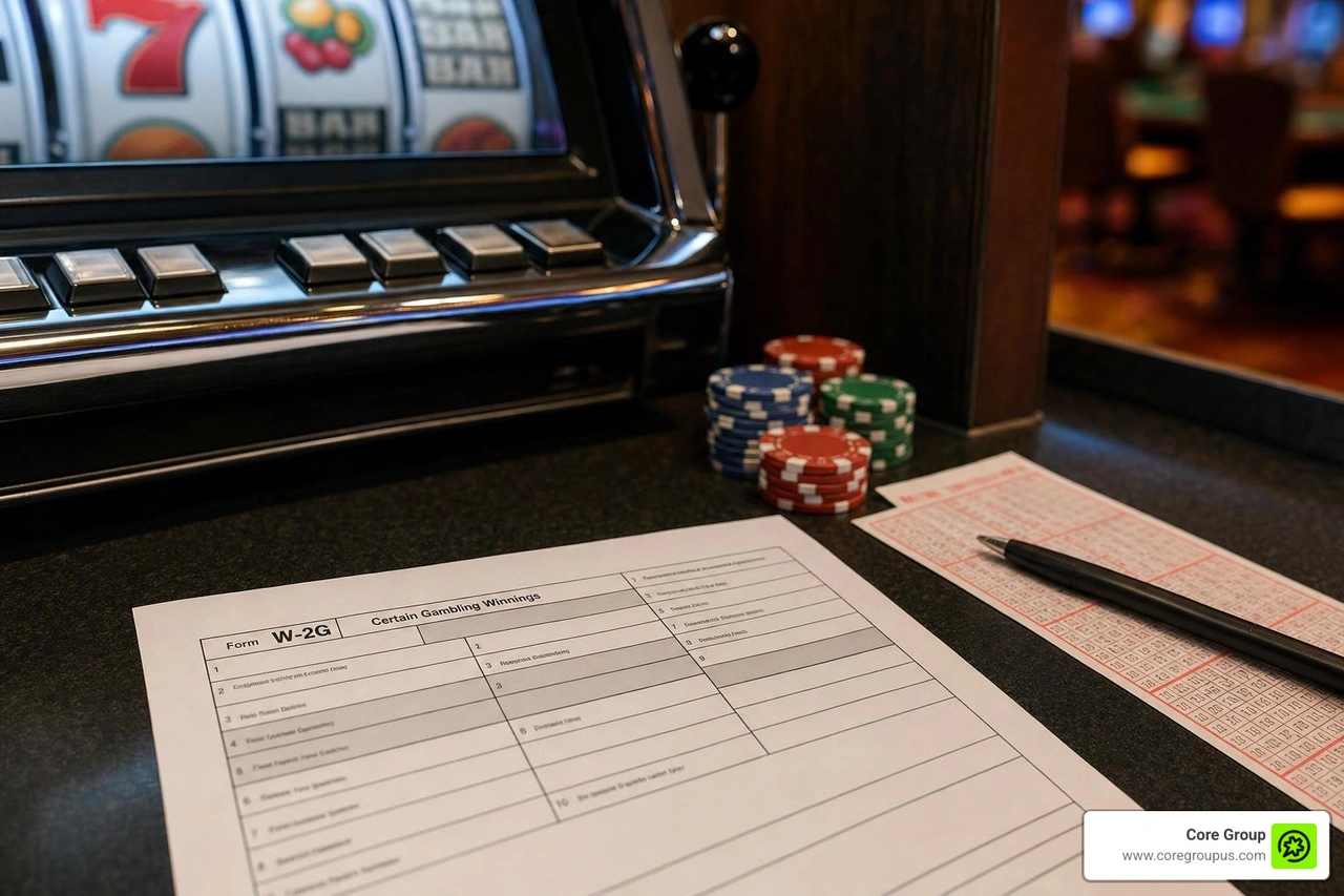 IRS Form W-2G showing slots keno and lottery thresholds IRS Form W-2G showing slots keno and lottery thresholds