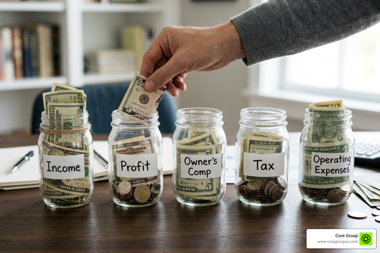 A system of multiple bank accounts showing how cash is systematically allocated A system of multiple bank accounts showing how cash is systematically allocated