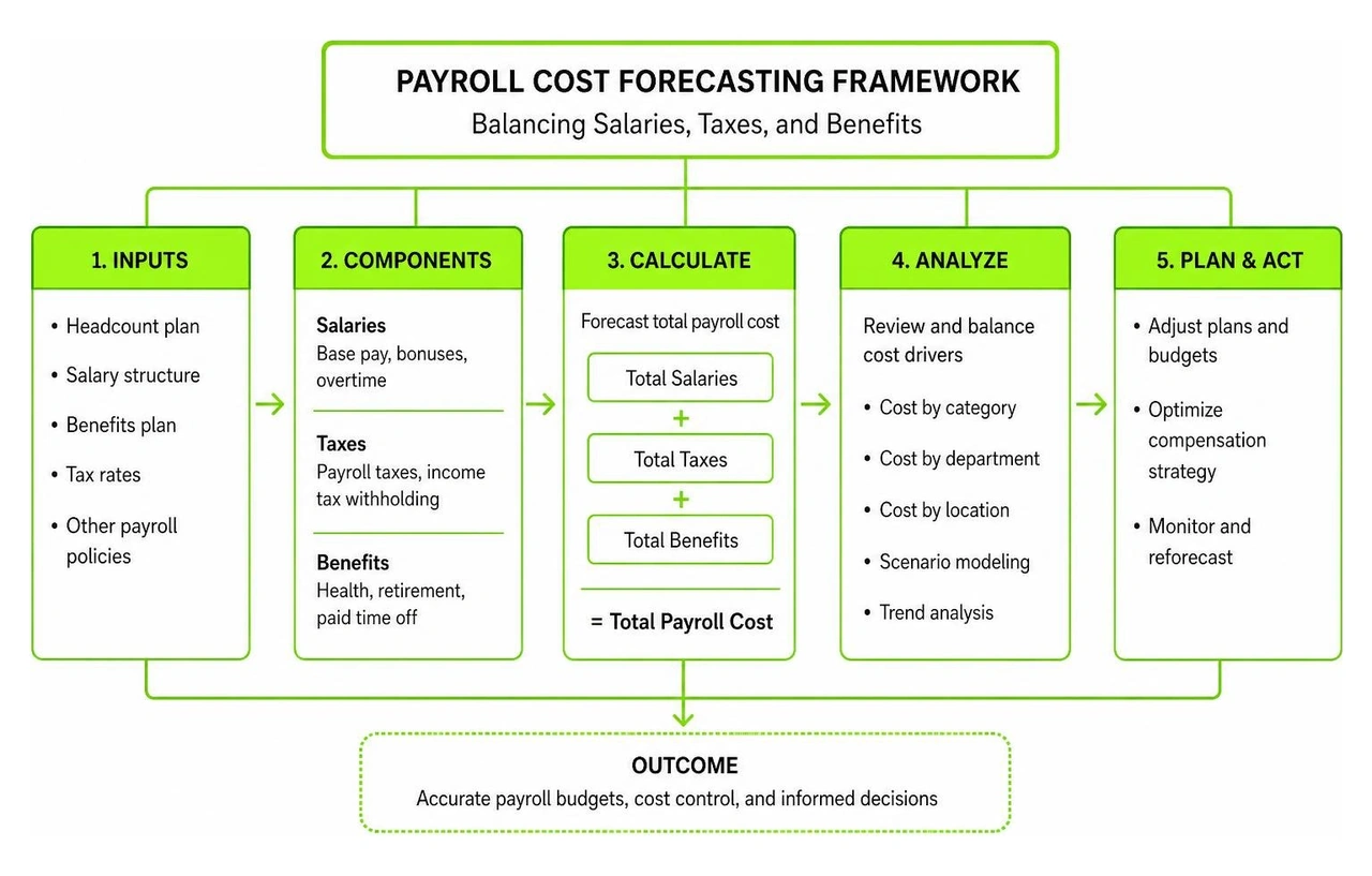 Payroll cost forecasting framework balancing salaries taxes and benefits Payroll cost forecasting framework balancing salaries taxes and benefits