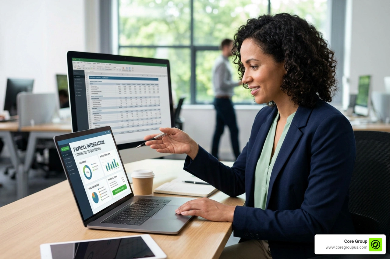 Synchronized payroll dashboard showing real time labor costs Synchronized payroll dashboard showing real time labor costs