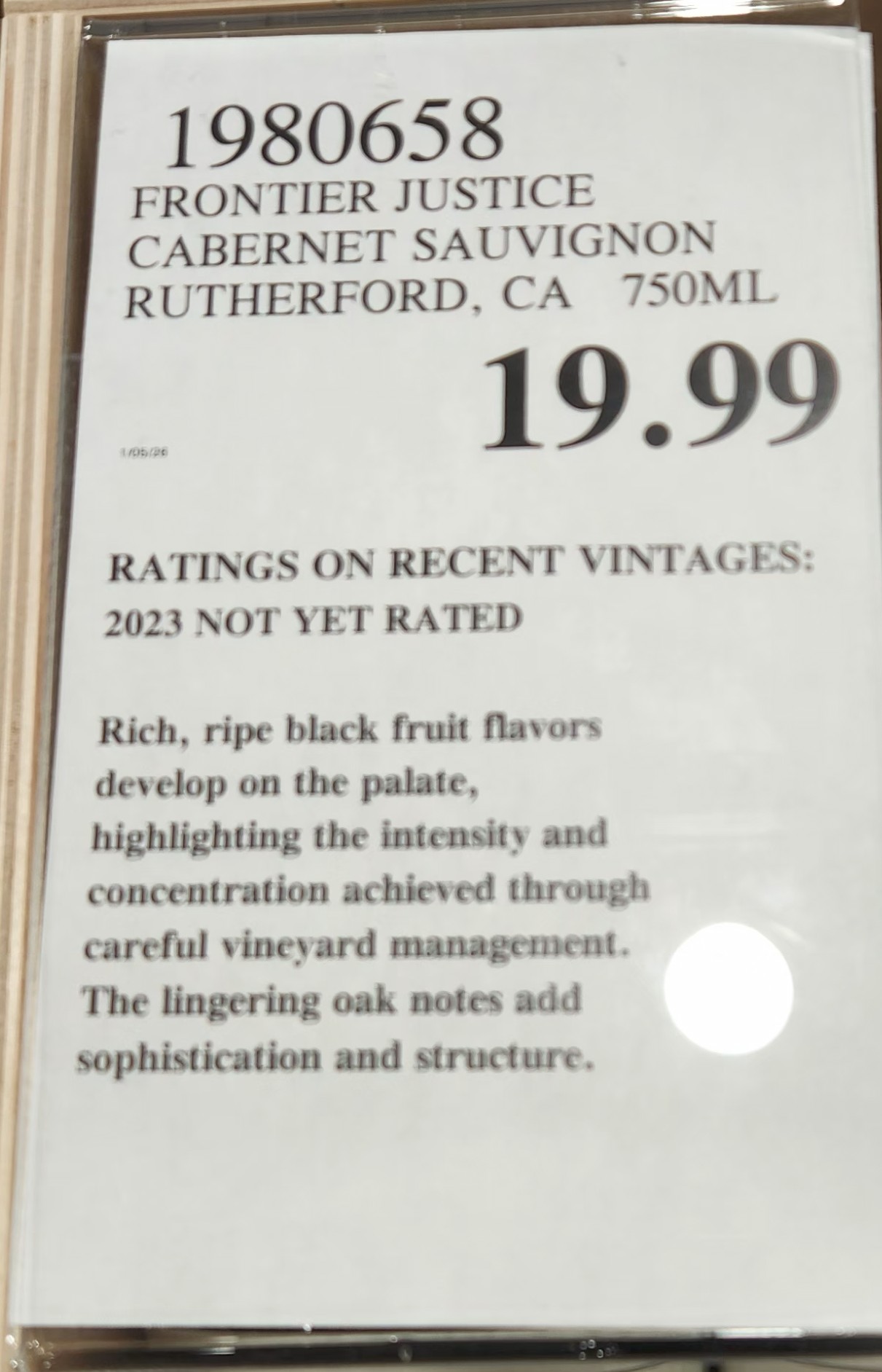 Frontier Justice Cabernet Sauvignon (Rutherford) is a rare combo: a Napa name with real regional character at a price that usually belongs to much simpler reds. The winery leans into the classic Rutherford “dusty/earthy + black fruit + oak” profile, and community ratings land around the 3.9–4.0 range, which is strong for the category. If you want a hockey-night Cab that can handle brisket, burgers, and cheddar without costing a paycheck, this is a smart grab.